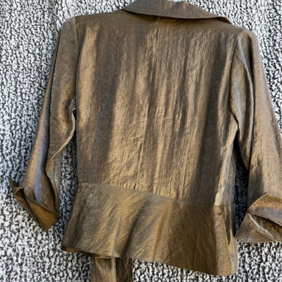 COLDWATER CREEK Bronze Waist Tie Blouse - Picture 2 of 6